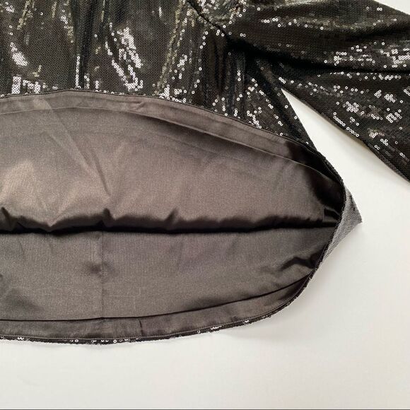 RtA Tennessee Top Black Sequin Long Sleeve Embellished Shirt XS - Picture 12 of 16